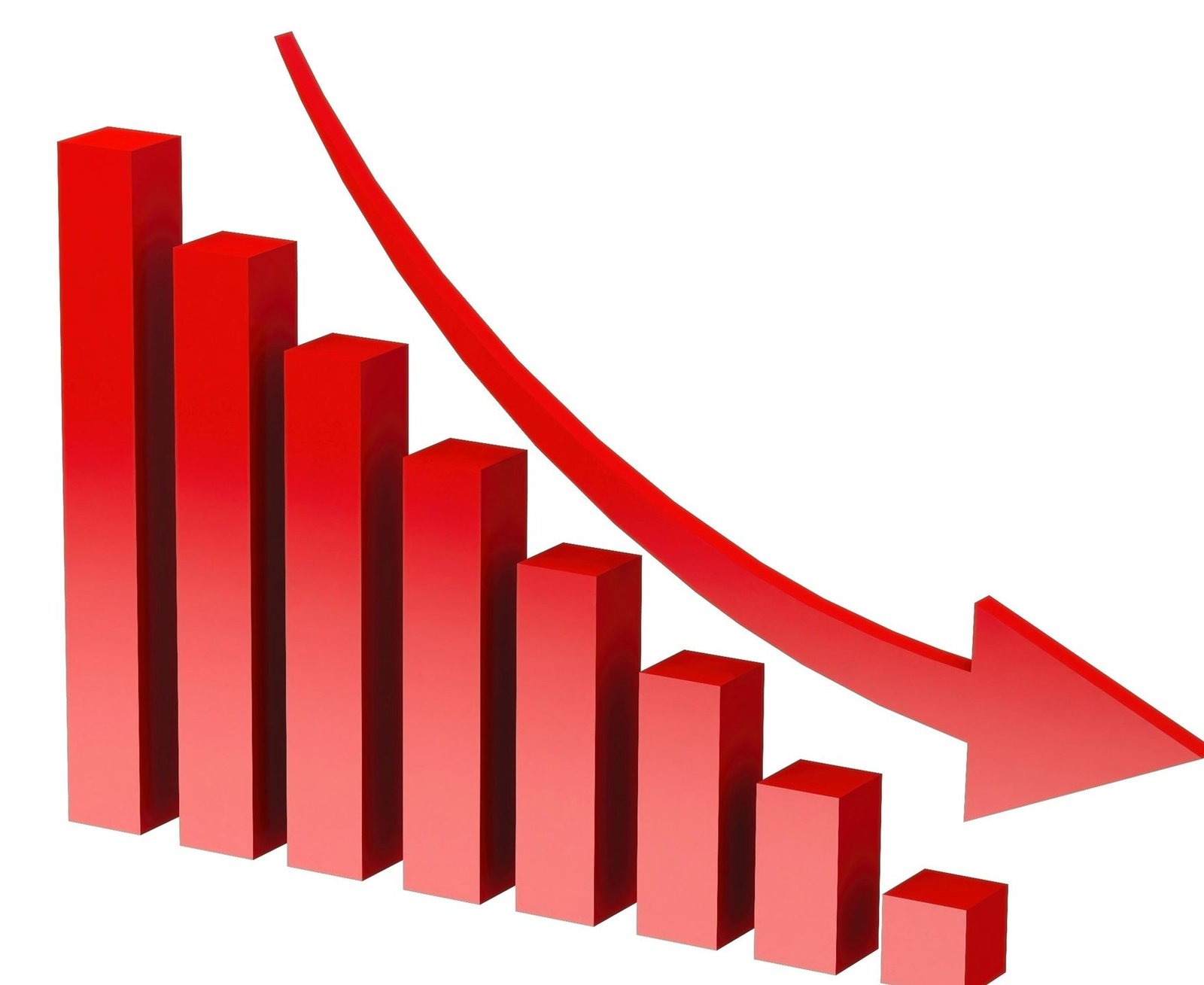 An illustration of a falling bar chart