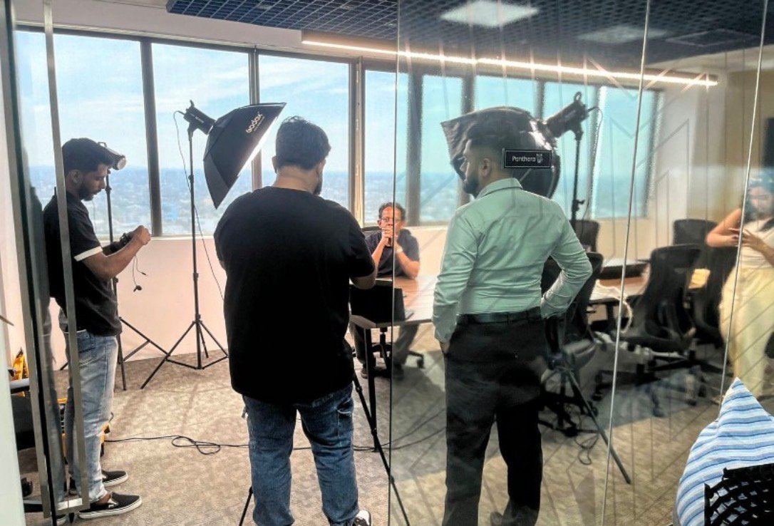 The Codax team on set with Roy Cooke of Ganmain Partners